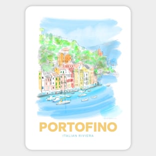 Portofino, Italian Riviera Art Sticker